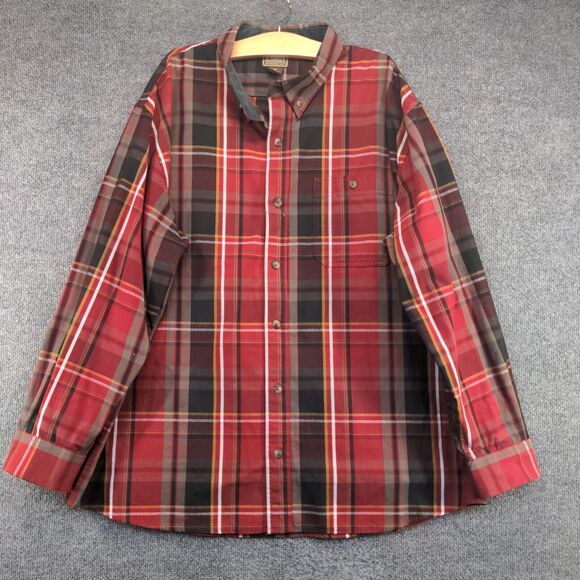 C.E. Schmidt Workwear Men's Button-Down Shirt Multi Plaid Big 2X Long Sleeve - Picture 2 of 11